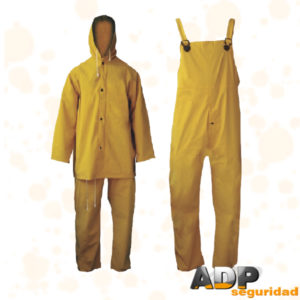 Traje de agua impermeable jardinera/chaqueta, color amarillo